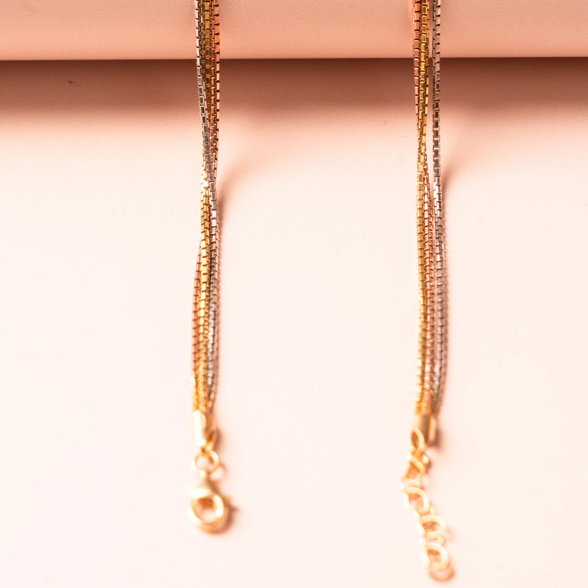Multicolour 3-Layer 925 Silver Anklet