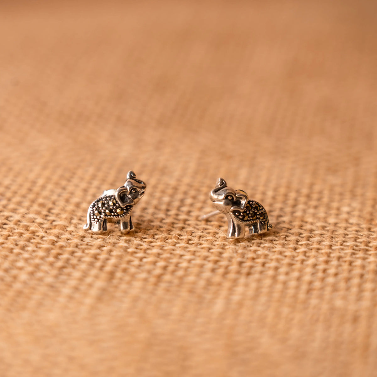 Lucky Elephant 925 Silver Stud Earrings