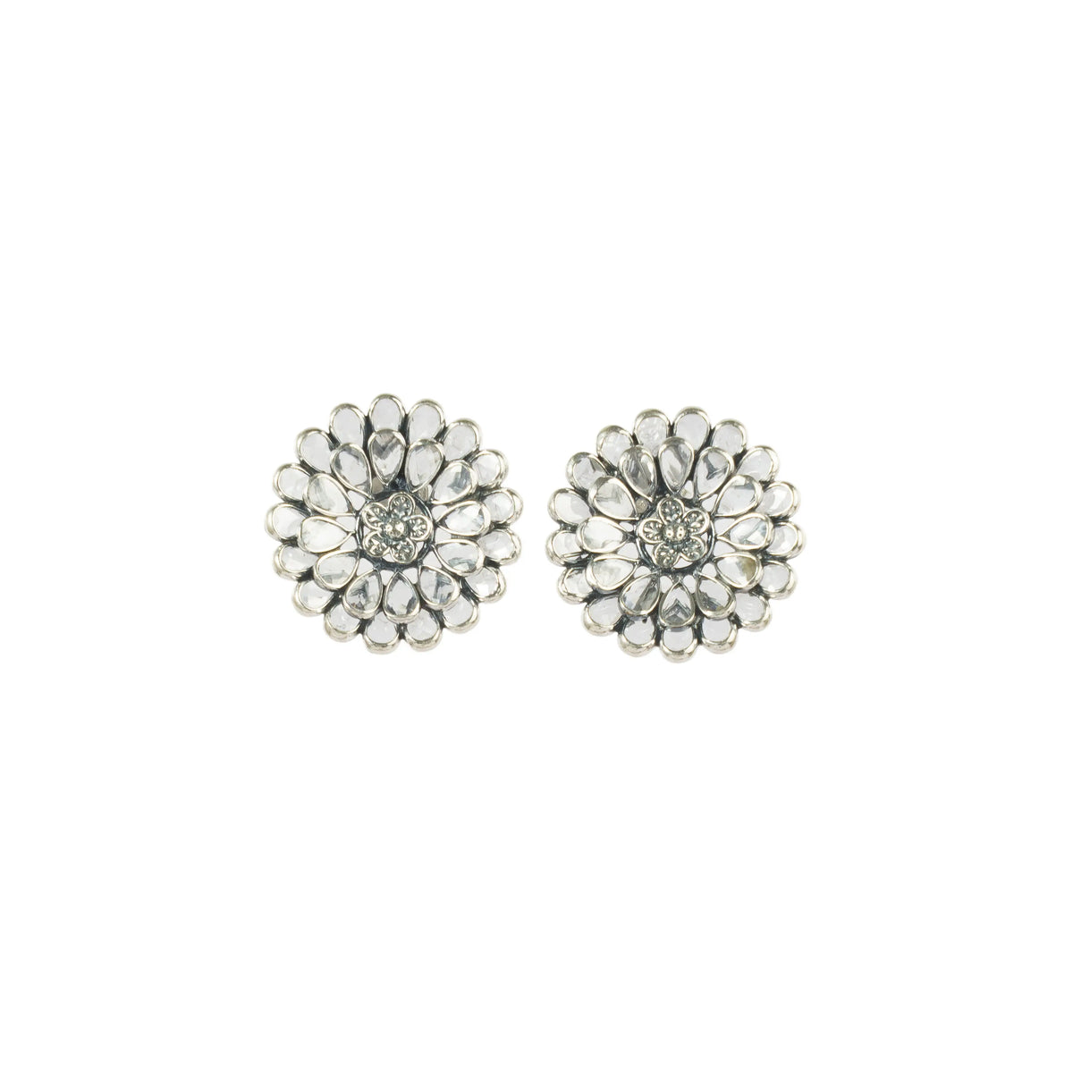 Lotus Bloom 925 Silver Earrings — detail view 2