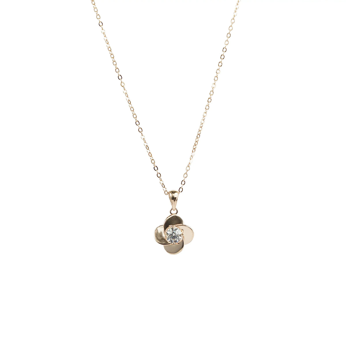 Minimalist Flora 925 Silver Necklace — detail view 2