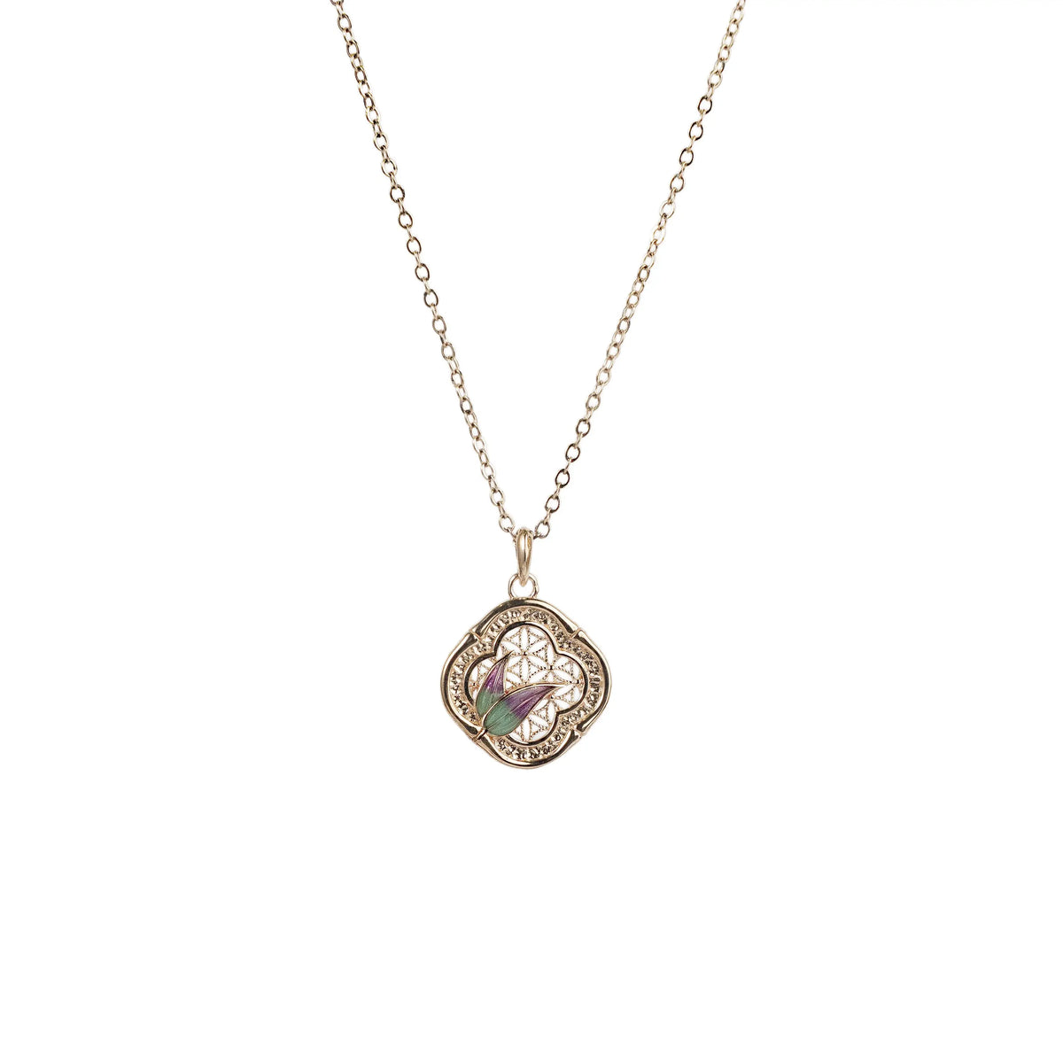 Mystic Medallion Antique 925 Silver Necklace — detail view 2