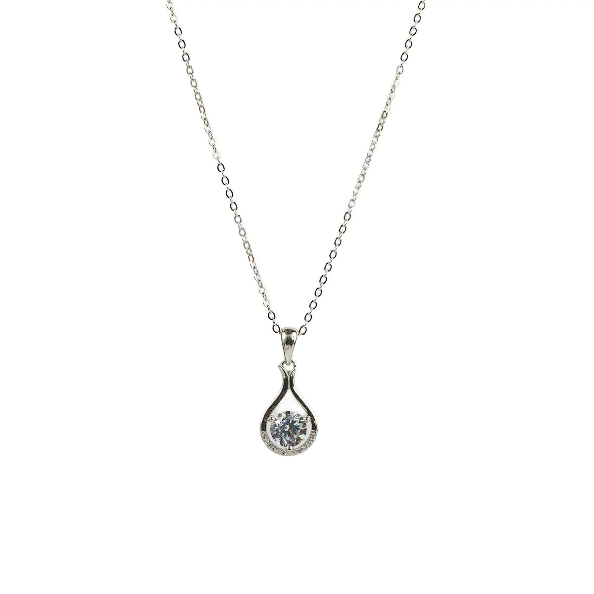 Rose Gold Raindrop 925 Silver Necklace — detail view 3