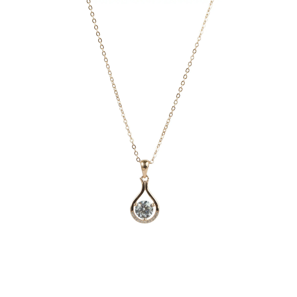 Rose Gold Raindrop 925 Silver Necklace — detail view 4