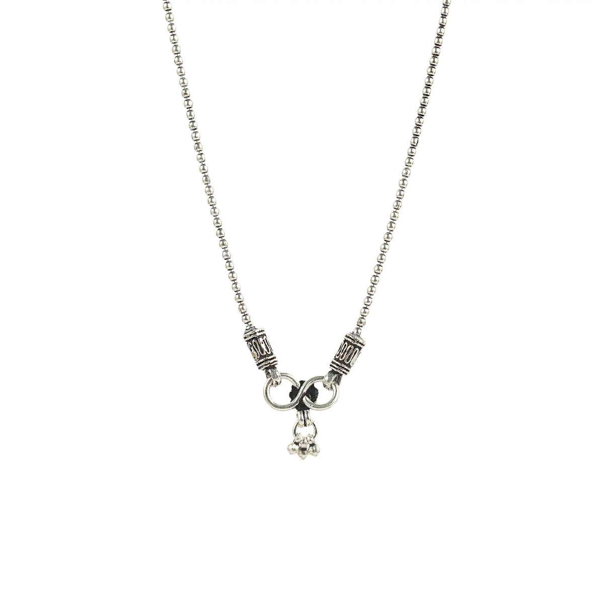 Vintage Tribal Bead 925 Silver Chain Anklet — detail view 2