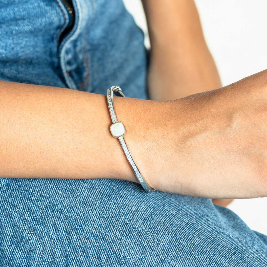 Single Gem Silver Bracelet