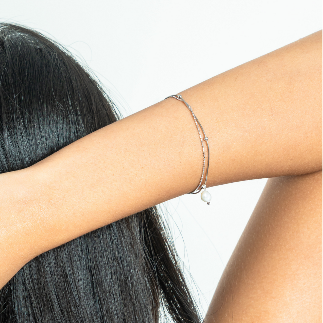 Pearl with 2 layer Braclet