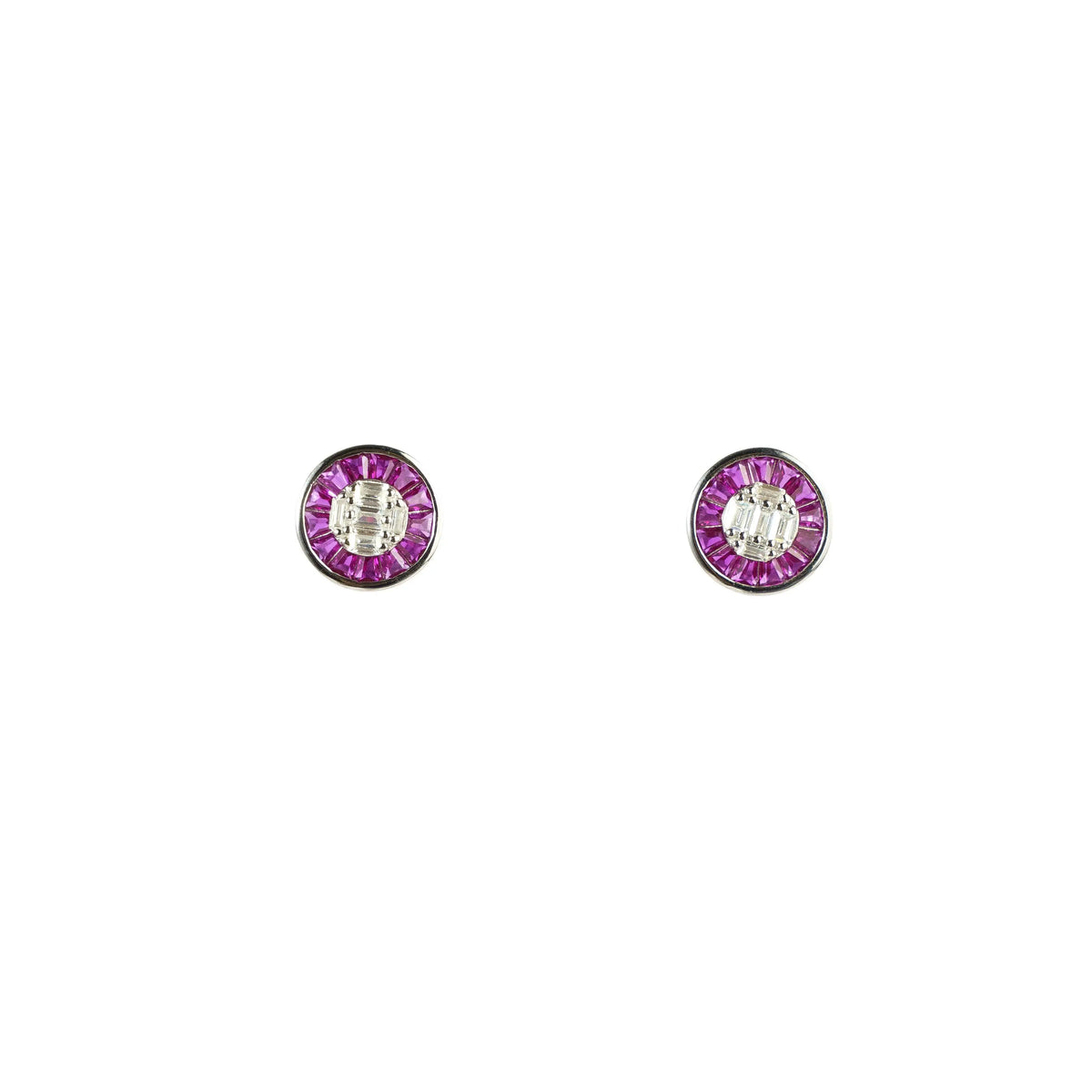 Pink Stone 925 Silver Stud Earrings — detail view 2