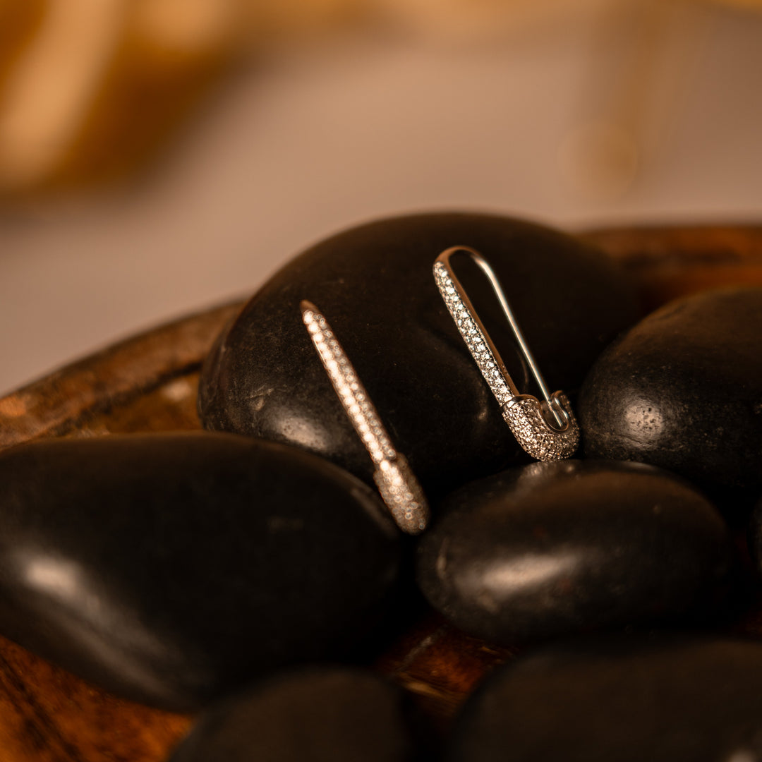 Silver Pin Earing