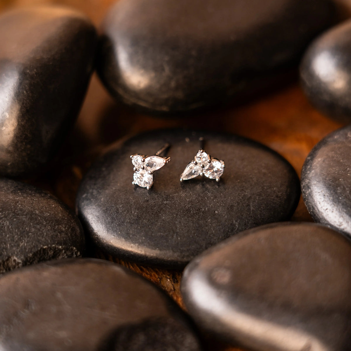 Empress Cluster 925 Silver Stud Earrings