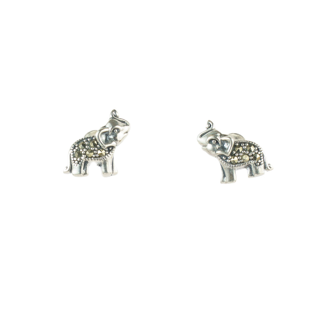 Silver Elephant Studs