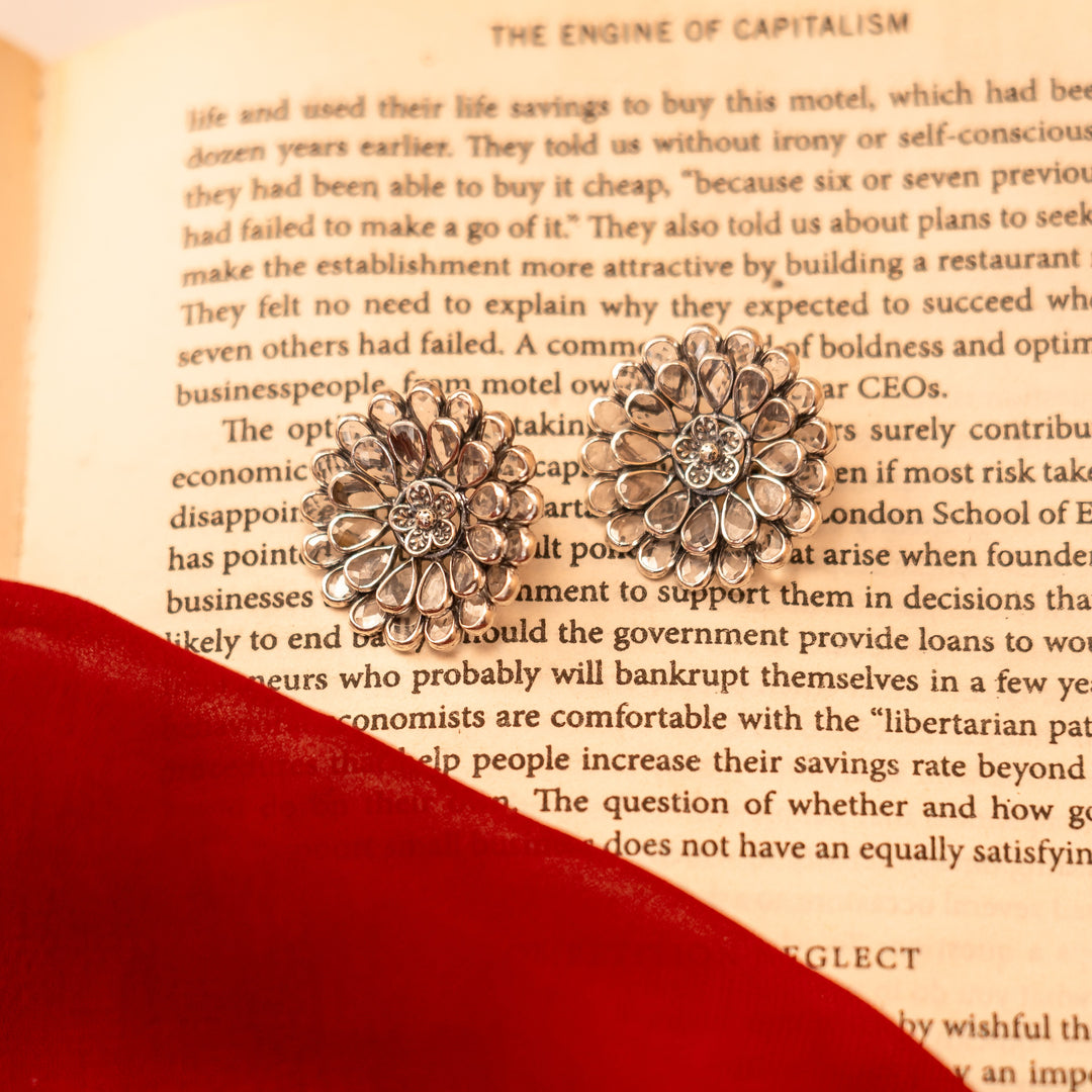 Silver Lotus Earings