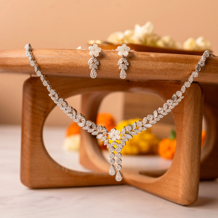 Crystal Florica 925 Silver Necklace Set