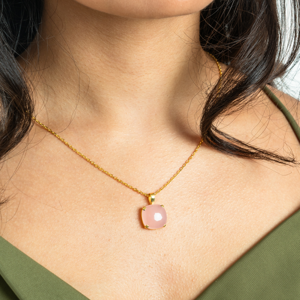 Rosaline Rose Gem 925 Silver Necklace — detail view 2