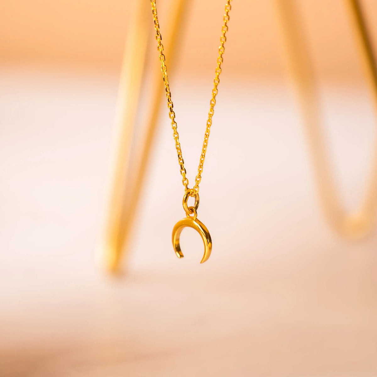 Serene Crescent Moon 925 Silver Necklace