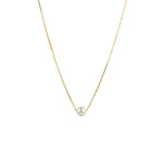 Load image into Gallery viewer, Single Pearl Gold Necklace