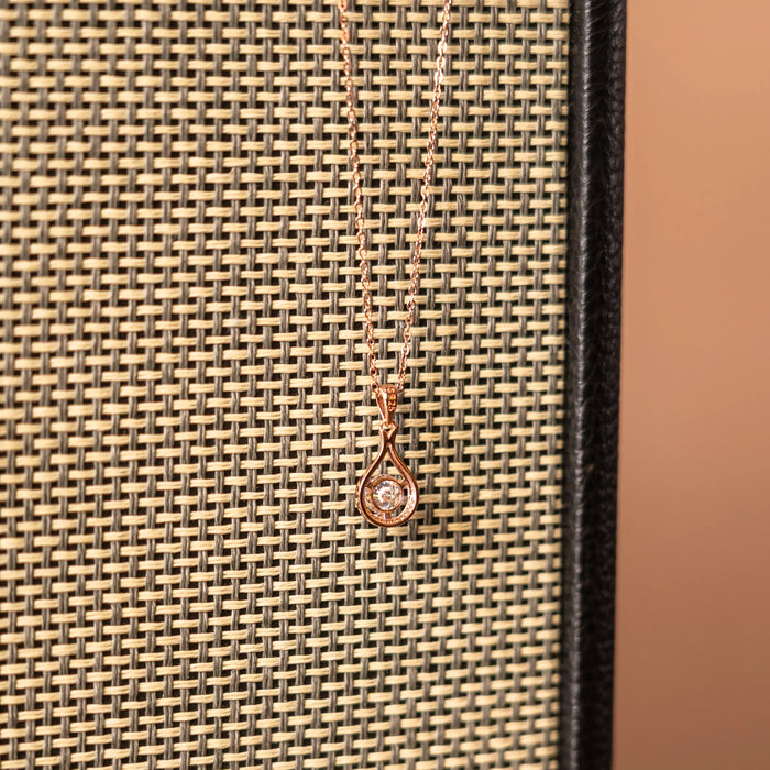 Rose Gold Raindrop 925 Silver Necklace