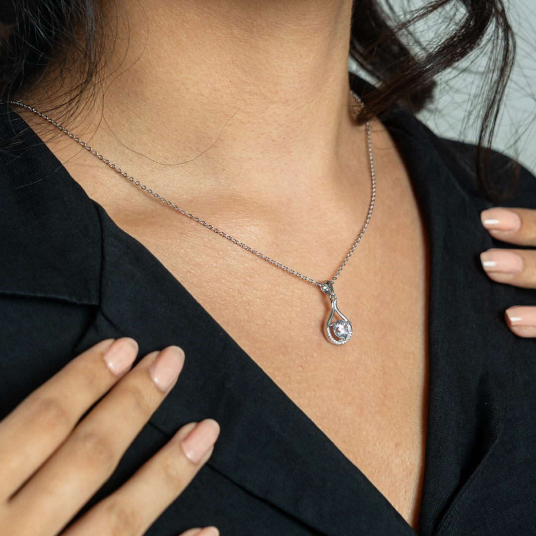 Rose Gold Raindrop Necklace